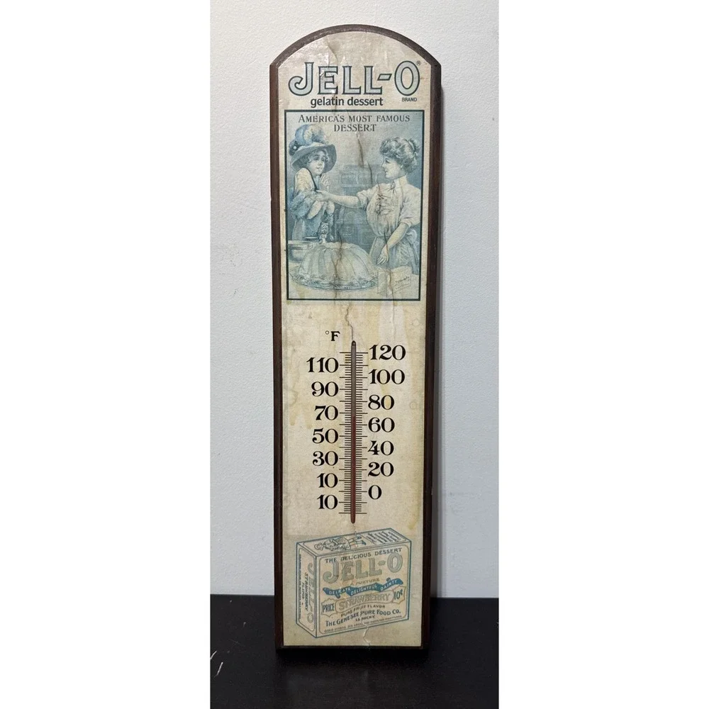 VTG Jello-O Advertising Wall Thermometer 1967 Working Gelatin Temperature Gauge
